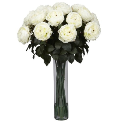 Product: Nearly Natural Fancy Rose Silk Flower Arrangement