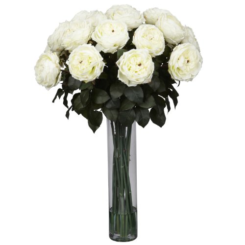 Nearly Natural Fancy Rose Silk Flower Arrangement - Artificial Flower Arrangements Product: Nearly Natural Fancy Rose Silk Flower Arrangement