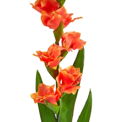 Silky Flower Store Artificial Gladiolus Flower Set of 3, Nearly Natural Faux Floral Stems, Indoor Home Décor, 46in. 6 6 Product: Nearly Natural 46in. Gladiolus Artificial Flower (Set of 3)