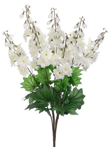 26" Delphinium Bush x7 Cream White (Pack of 12) - Artificial Flower Arrangements Product: 26" Delphinium Bush x7 Cream White (Pack of 12)