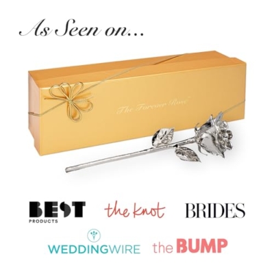 Product: Forever Rose Real Rose Dipped in Silver, Handcrafted Preserved Rose in Luxury Gold Gift Box, Romantic Gift for Her, Elegant Keepsake for Anniversary, Birthday, or Any Special Occasion