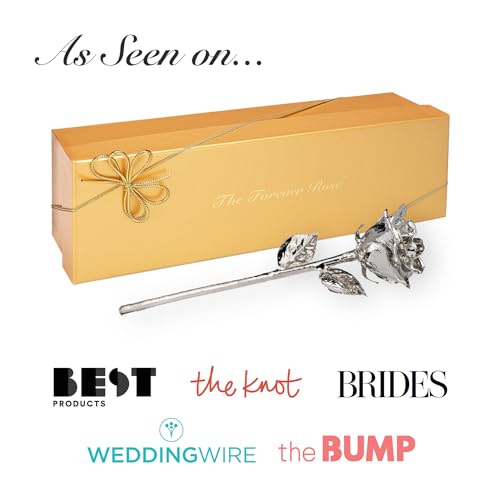 Product: Forever Rose Real Rose Dipped in Silver, Handcrafted Preserved Rose in Luxury Gold Gift Box, Romantic Gift for Her, Elegant Keepsake for Anniversary, Birthday, or Any Special Occasion