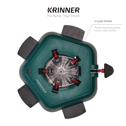 Product: Krinner - Tree Genie L (Gen 2)- Single Cable Operation, Water Level Indicator, 5 Stabilizer Feet, Up to 8 Foot Trees - Christmas Tree Stand
