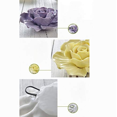 Product: ALYCASO Rose Ceramic Flower Wall Décor Artificial 3D Flower Wall Art for Living Room Home Hallway Bedroom Kitchen Farmhouse Bathroom Dining Room, Blue, 7.08 inch