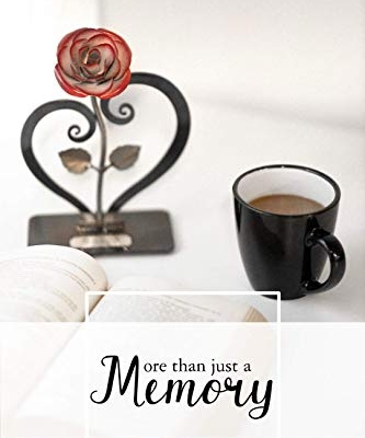 Product: Gift Hand-Forged Wrought Iron Red Metal Rose with Heart - Shaped Stand - Iron Anniversary Gift