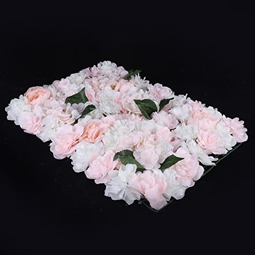 Product: LOYALHEARTDY 6 pcs Flower Wall Panel Artificial Flower Backdrop Silk Flower Bouquet Wall for Home Turf Wedding Party Venue Background Wall Decor（Dahlia,Champagne, Peonies, Leaves）