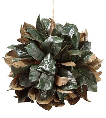 Product: Arcadia Silk Plantation 16" Magnolia Leaf Hanging Ball Green (pack of 2)