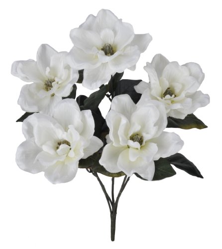 Product: House of Silk Flowers Artificial 21-inch White Magnolia Bush (6 Bushes)