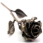 Product: MakuliSmit Handcrafted Bronze Rose – 8th & 19th Yeat Wedding for Her – Solid Metal Forever Flower Keepsake