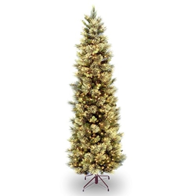 Product: National Tree Company Pre-lit Artificial Christmas Tree | Includes Pre-strung White Lights and Stand | Carolina Pine Slim - 7.5 ft, Green