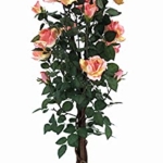 Product: AMERIQUE 4.3 Motley Gorgeous & Unique Feet Artificial Silk Rose Tree with 18 Flowers, Feel Real Technology