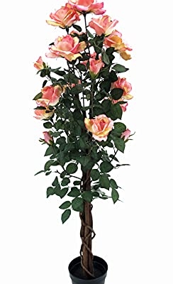 Product: AMERIQUE 4.3 Motley Gorgeous & Unique Feet Artificial Silk Rose Tree with 18 Flowers, Feel Real Technology