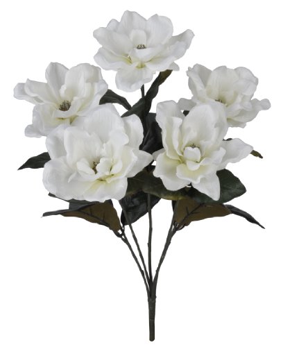 Product: House of Silk Flowers Artificial 21-inch White Magnolia Bush (12 Bushes)