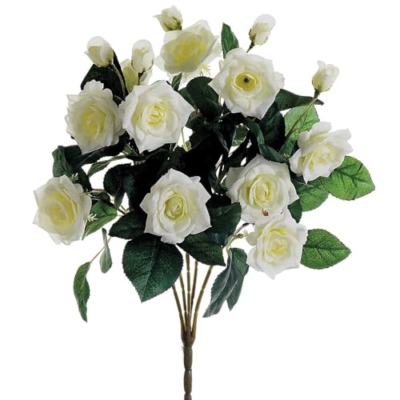 Product: 15" Silk Rose Flower Bush -Cream (Pack of 12)