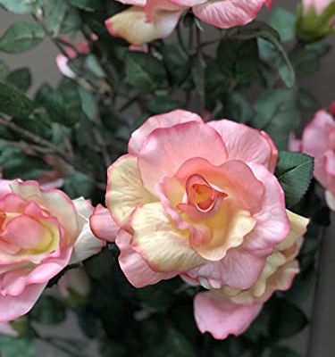 Product: AMERIQUE 4.3 Motley Gorgeous & Unique Feet Artificial Silk Rose Tree with 18 Flowers, Feel Real Technology