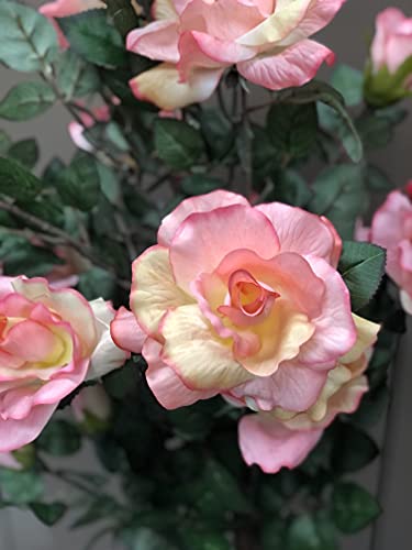 Product: AMERIQUE 4.3 Motley Gorgeous & Unique Feet Artificial Silk Rose Tree with 18 Flowers, Feel Real Technology