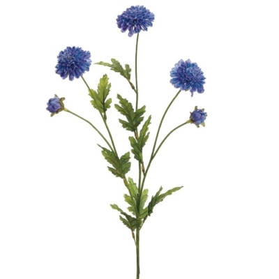 Product: SilksAreForever 28" Pompon Mum Silk Flower Stem -Blue/Delphinium (Pack of 12)