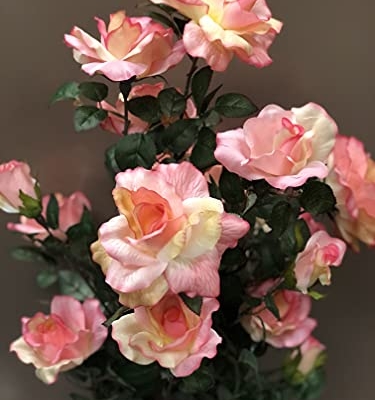 Product: AMERIQUE 4.3 Motley Gorgeous & Unique Feet Artificial Silk Rose Tree with 18 Flowers, Feel Real Technology