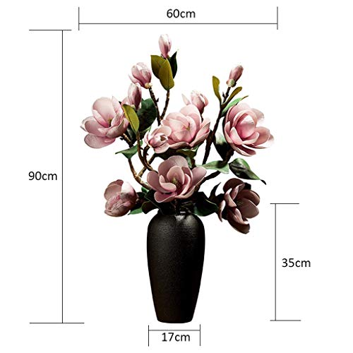 Silky Flower Store Artificial Magnolia Flower Vase Set, Living Room Tabletop Decor, Porch Bouquet, Low Maintenance Faux Floral Arrangement 20.5cm 1 1 Product: YYDS Vase Set Living Room Magnolia Artificial Flower Decoration Tea Table Porch Decorative Floral Ornaments Table Silk Flower Dried Bouquet Artificial Flowers