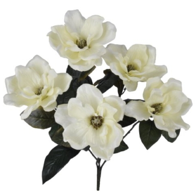 Product: House of Silk Flowers Artificial 21-inch Cream Magnolia Bush (6 Bushes)