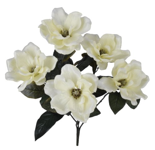 Product: House of Silk Flowers Artificial 21-inch Cream Magnolia Bush (6 Bushes)