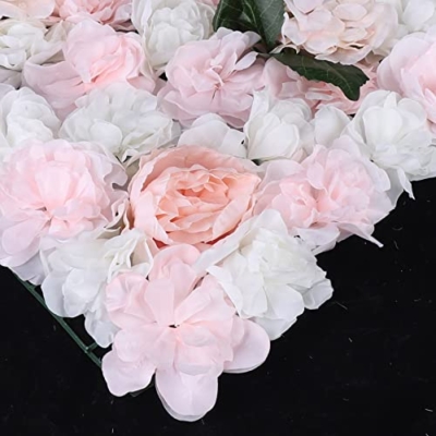 Product: LOYALHEARTDY 6 pcs Flower Wall Panel Artificial Flower Backdrop Silk Flower Bouquet Wall for Home Turf Wedding Party Venue Background Wall Decor（Dahlia,Champagne, Peonies, Leaves）