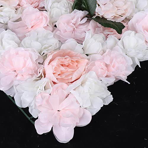 Product: LOYALHEARTDY 6 pcs Flower Wall Panel Artificial Flower Backdrop Silk Flower Bouquet Wall for Home Turf Wedding Party Venue Background Wall Decor（Dahlia,Champagne, Peonies, Leaves）