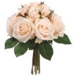 Product: 11.5" Rose Silk Flower Bouquet -Peach/Cream (Pack of 6)