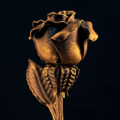 Silky Flower Store Handcrafted Bronze Rose Keepsake, 8th 19th Wedding Gift, Red Black Gold Metal Decor, 29cm 19 19 Product: MakuliSmit Handcrafted Bronze Rose – 8th & 19th Yeat Wedding for Her – Solid Metal Forever Flower Keepsake