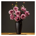 Product: Artificial Flowers Simulation Bouquet Living Room Indoor Dining Table Office Corridor Decoration Floral Set Fake Flower Arrangement Autumn Dahlia Flowers for Decoration ( Color : Light purple )