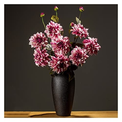 Product: Artificial Flowers Simulation Bouquet Living Room Indoor Dining Table Office Corridor Decoration Floral Set Fake Flower Arrangement Autumn Dahlia Flowers for Decoration ( Color : Light purple )