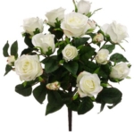 Product: Arcadia Silk Plantation 15.5" Rose Bush x7 White (pack of 12)