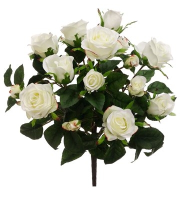 Product: Arcadia Silk Plantation 15.5" Rose Bush x7 White (pack of 12)