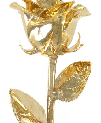 Product: Living Gold Real Rose Dipped in 24k Gold - Venus Rose (12" Open Bud)