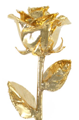 Product: Living Gold Real Rose Dipped in 24k Gold - Venus Rose (12" Open Bud)