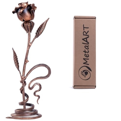 Product: Personalized 7th Anniversary Copper Gift for Her - Engraved Metal Rose for Wife 7 Year Weeding Anniversary for Him Couples, Everlasting Flower 22 Year Handcrafted Artwork
