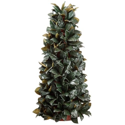 Product: SilksAreForever 4' Magnolia Leaf Cone-Shaped Artificial Topiary -Green (Pack of 2)