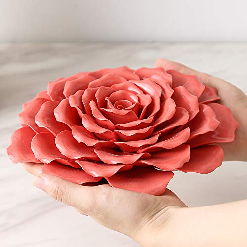 Silky Flower Store Ceramic 3D Rose Wall Décor, White Floral Wall Art, ALYCASO, Indoor Home Accent, 7.08 inch 4 4 Product: ALYCASO Rose Ceramic Flower Wall Décor Artificial 3D Flower Wall Art for Living Room Home Hallway Bedroom Kitchen Farmhouse Bathroom Dining Room, White, 7.08 inch
