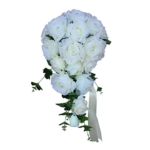 Product: Angel Isabella Elegant Bridal Cascade Bouquet - Ivory Roses with Rhinestone and Greenery