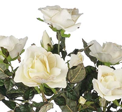 Product: Artificial 21-inch Cream Garden Rose Bush (Set of 6)