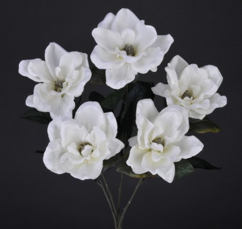 Product: House of Silk Flowers Artificial 21-inch White Magnolia Bush (6 Bushes)
