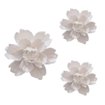 Product: ALYCASO 3 PCS/Set Peony Ceramic Magnolia Flower Wall Decor 3D Flower Art for Living Room Home Hallway Bedroom Kitchen Farmhouse Bathroom Dining Room, White(4.72 in*1, 3.54 in*2)