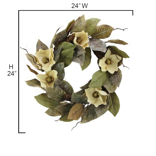 Product: Admired By Nature 24" Magnolia Pine for Home Office Front Door Wreath, Wall Hanging Arrangement Decoration
