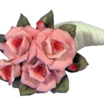 Product: Capodimonte Rose Bouquet Cornucopia Porcelain Hand Made in Italy