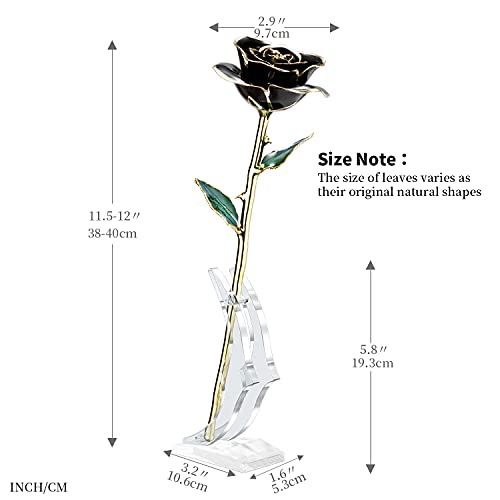 Product: MAXSPT Gold Real Rose, Gold Dipped Rose Made from Real Rose Best Gifts for her and Great Gifts for Girlfriend, Black with Stand