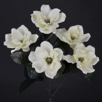 Product: House of Silk Flowers Artificial 21-inch Cream Magnolia Bush (6 Bushes)