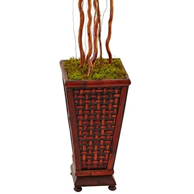 Product: Nearly Natural 5ft. Hibiscus Artificial Tree in Decorated Wooden Planter