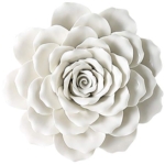 Product: ALYCASO Rose Ceramic Flower Wall Décor Artificial 3D Flower Wall Art for Living Room Home Hallway Bedroom Kitchen Farmhouse Bathroom Dining Room, White, 7.08 inch