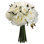Product: FBQ749-WH 9 in. Confetti Rose Bouquet White- Pack of 6