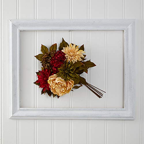 Product: Nearly Natural 16in. Peony, Hydrangea and Dahlia Artificial Flower Bouquet (Set of 2)
